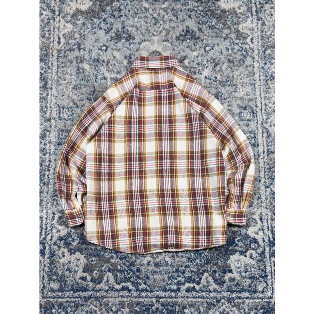 Vintage 90s Outdoor Exchange Plaid Long Sleeve Flannel Button Up Shirt Sz Large