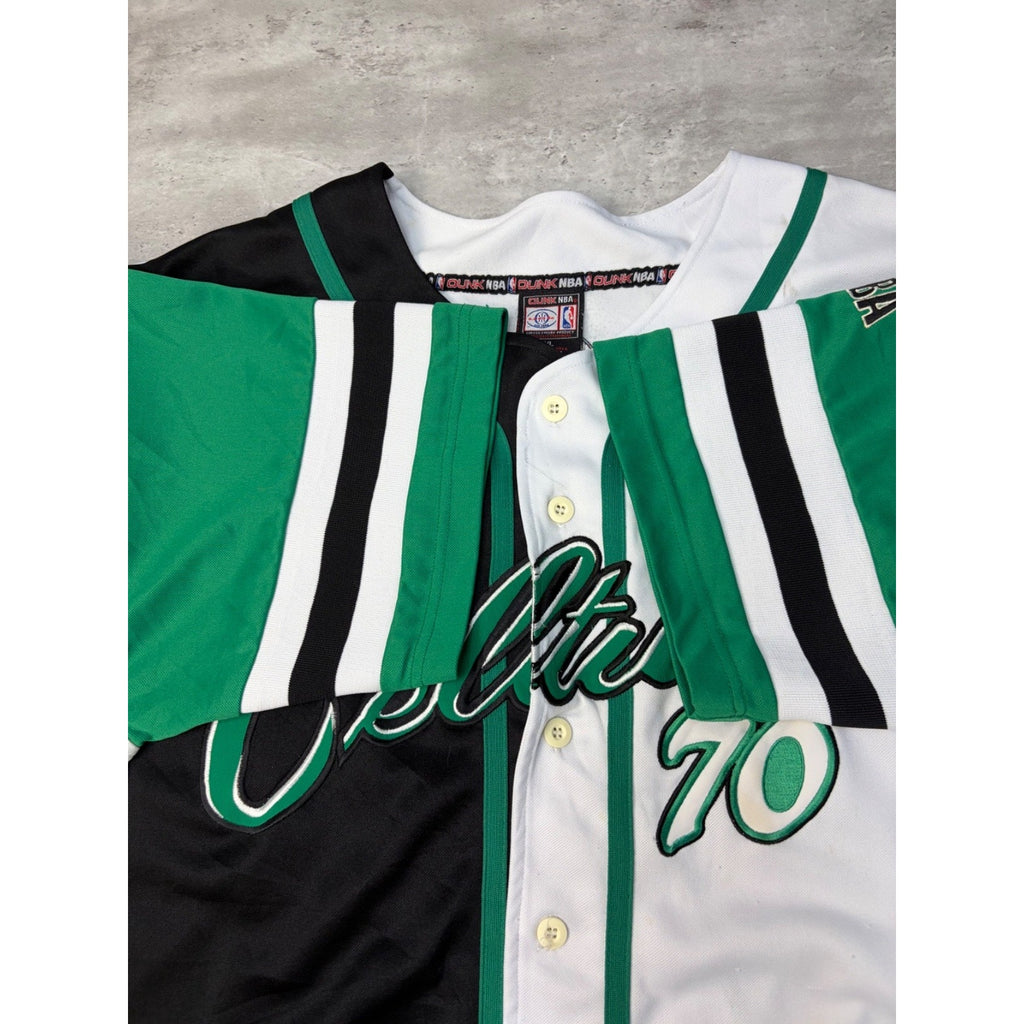 Vintage Boston Celtics #70 Embroidered Script Spellout Baseball Jersey Size XL