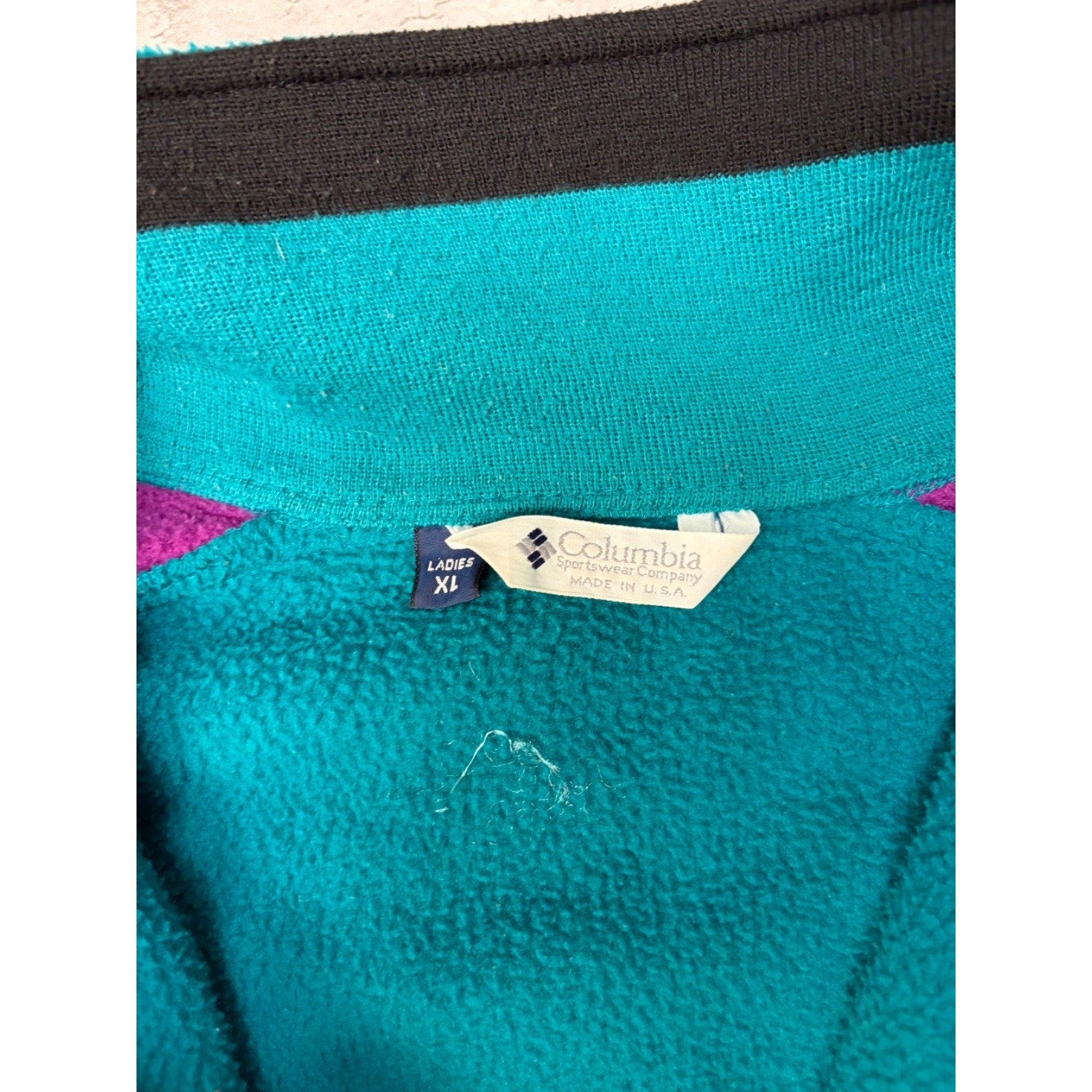 Vintage Womens Columbia Two Tone Full Zip Fleece Sweatshirt Size XL
