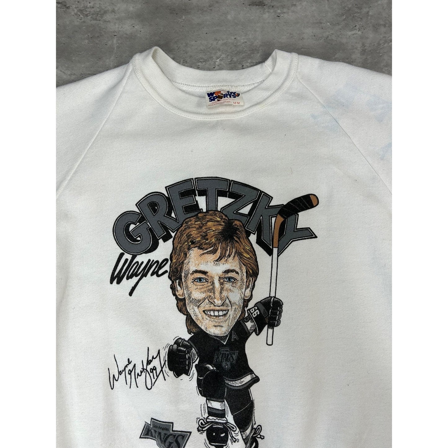 Vintage 1988 Wayne Gretzky Los Angeles Kings NHL Caricature Sweatshirt Size Med