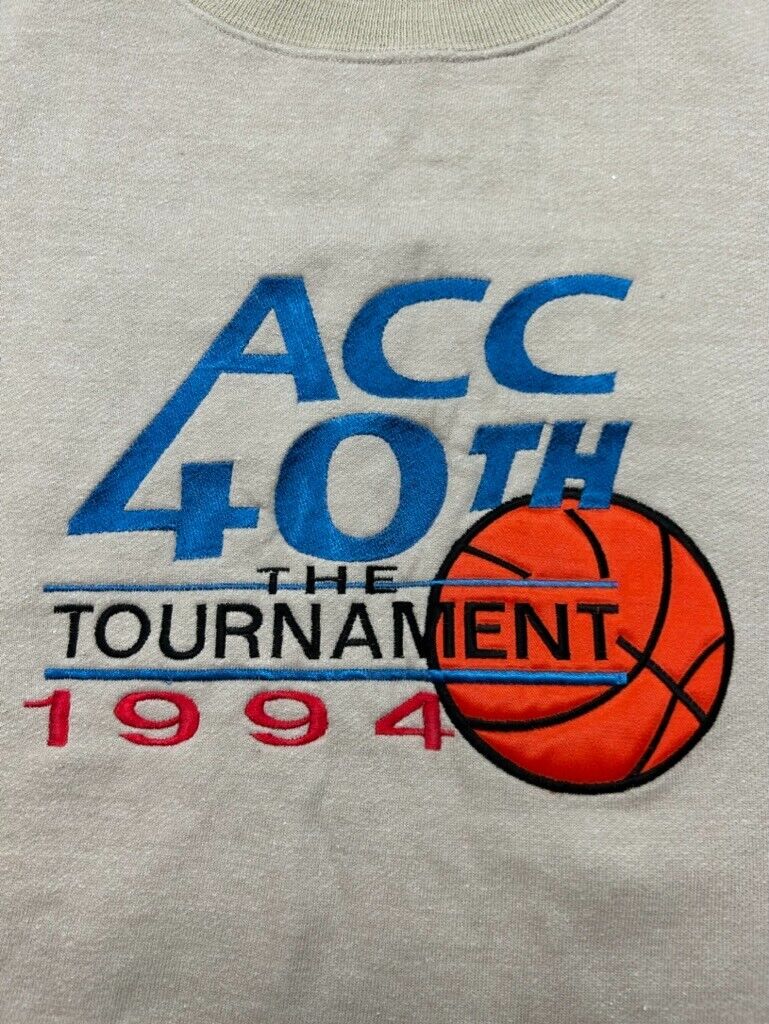 Vintage 1994 ACC 40th Basketball Tournament Embroidered Sweatshirt Size Large