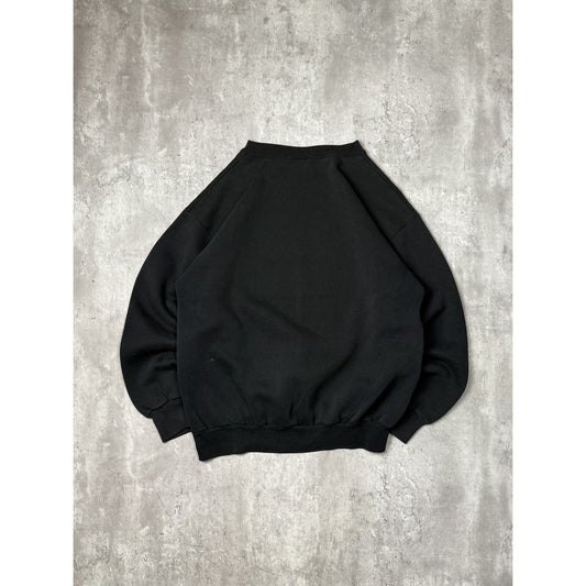 Vintage 1994 Wolf Nature Big Graphic Wildlife Animal Sweatshirt Size XL Black