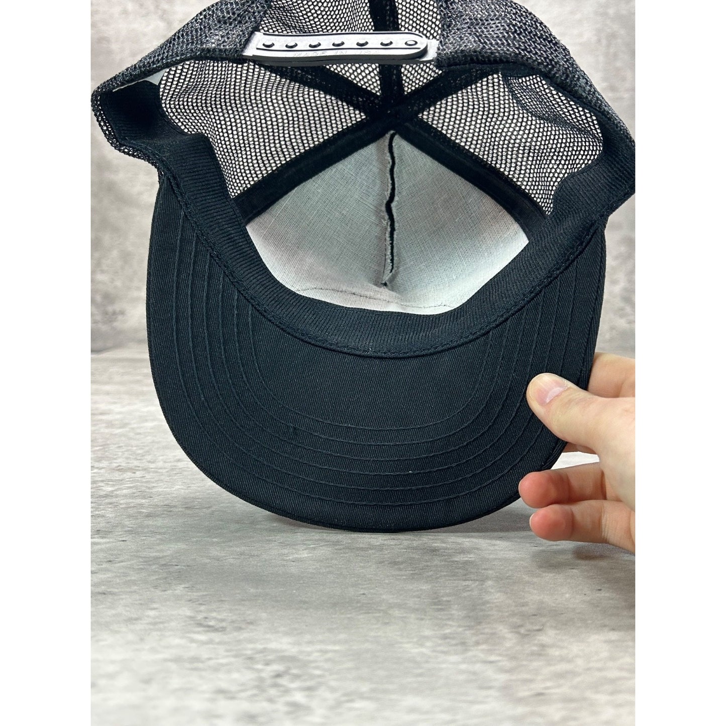 Vintage 80s No More Gun Laws Embroidered Patch Trucker Snapback Hat OSFA