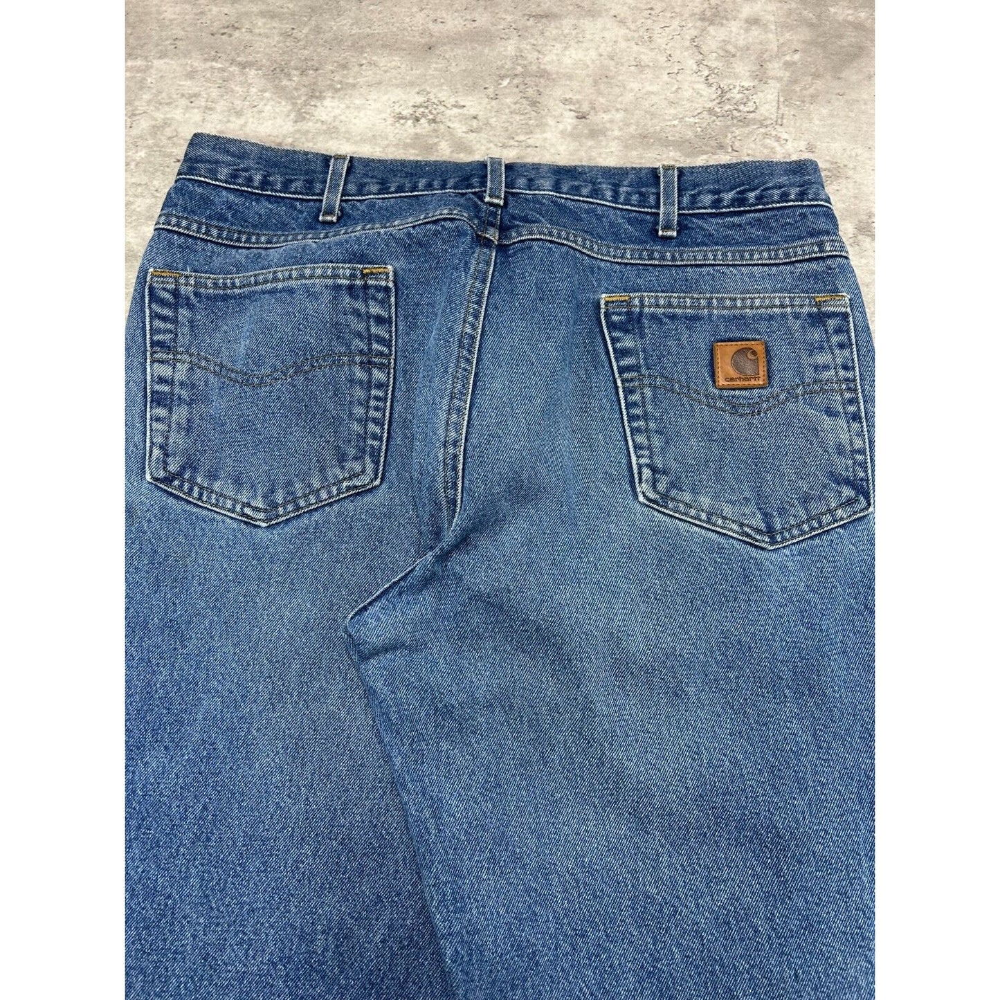 Carhartt Relaxed Fit Medium Wash Denim Workwear Pants Size 36