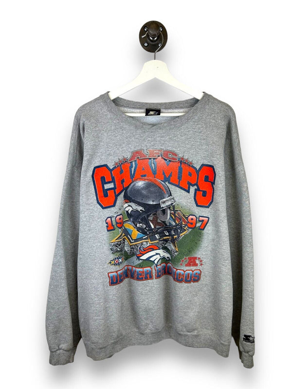 Vintage 1997 Denver Broncos AFC Champs NFL Starter Sweatshirt Size XL