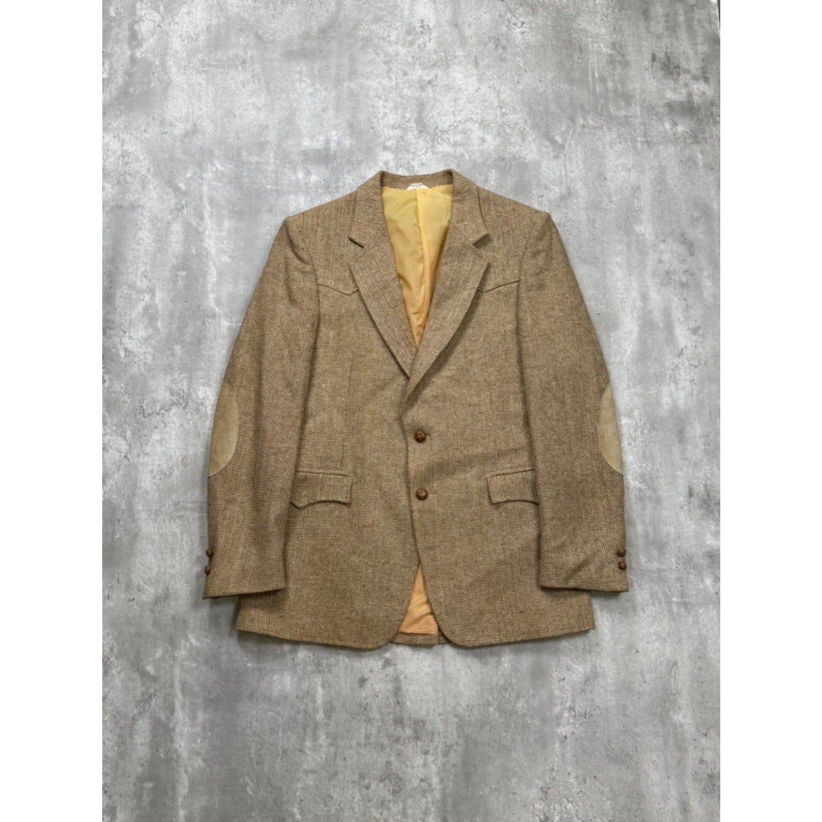 Vintage 1980s Barrage California Wool Blend Beige Sport Jacket Size 42 Regular