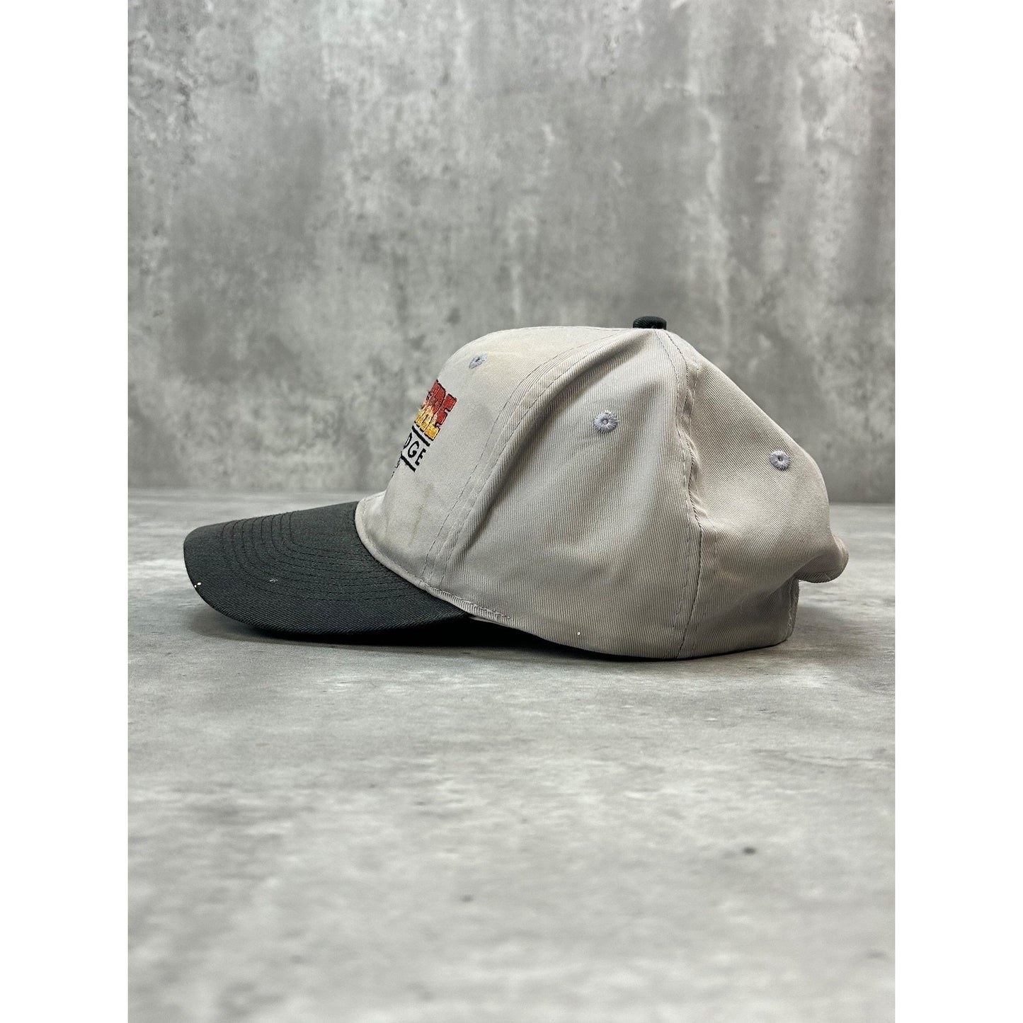 Vintage 90s Camp Fire Island Lodge Embroidered Spellout Snapback Hat OSFA