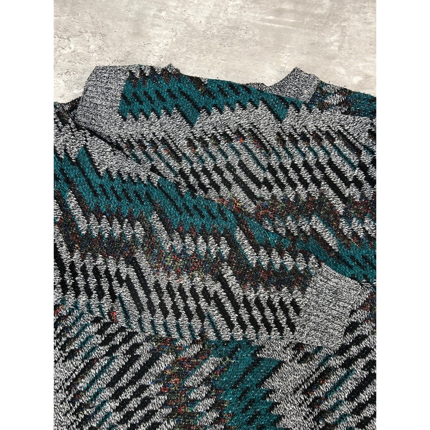 Vintage 90s Daniel Henry Abstract Pattern Knit Sweater Size Large