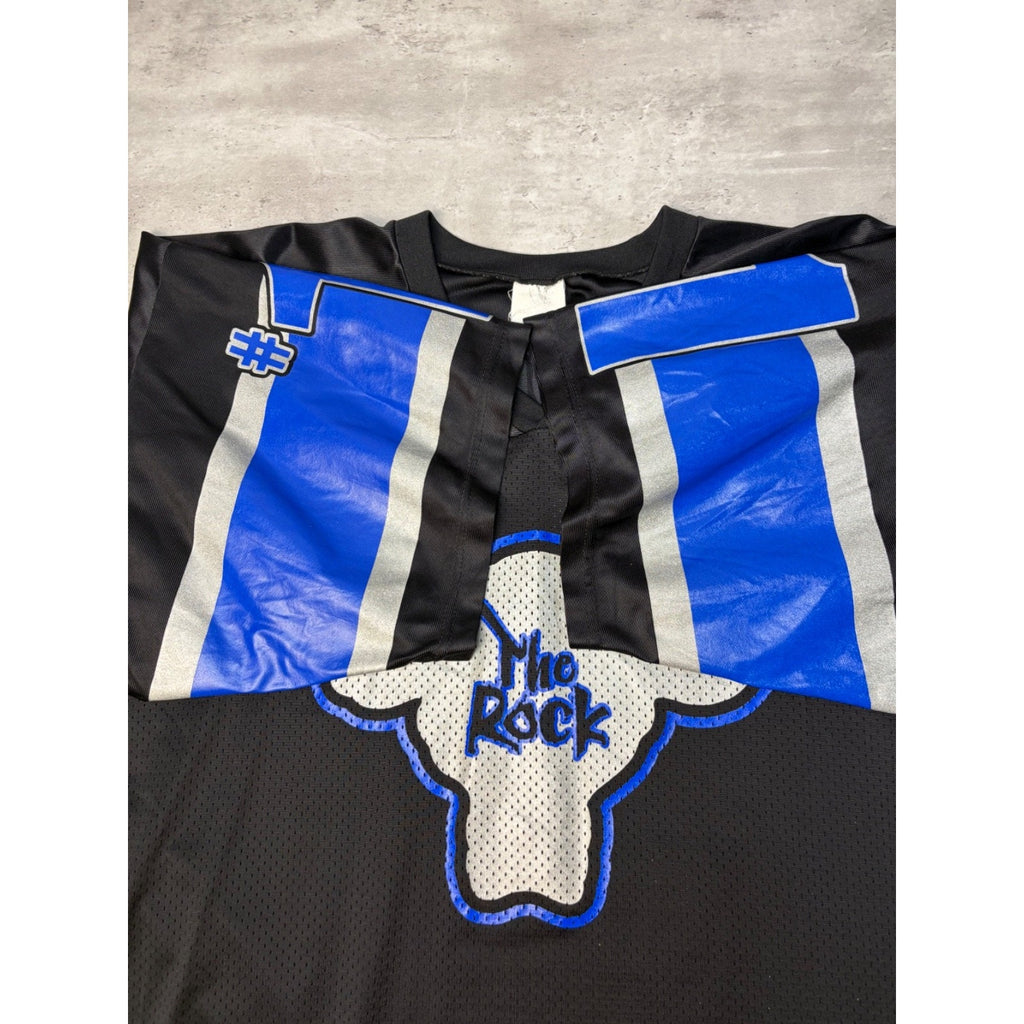 Vintage 90s The Rock #1 Electrifying Graphic Spellout Football Jersey Size 2XL