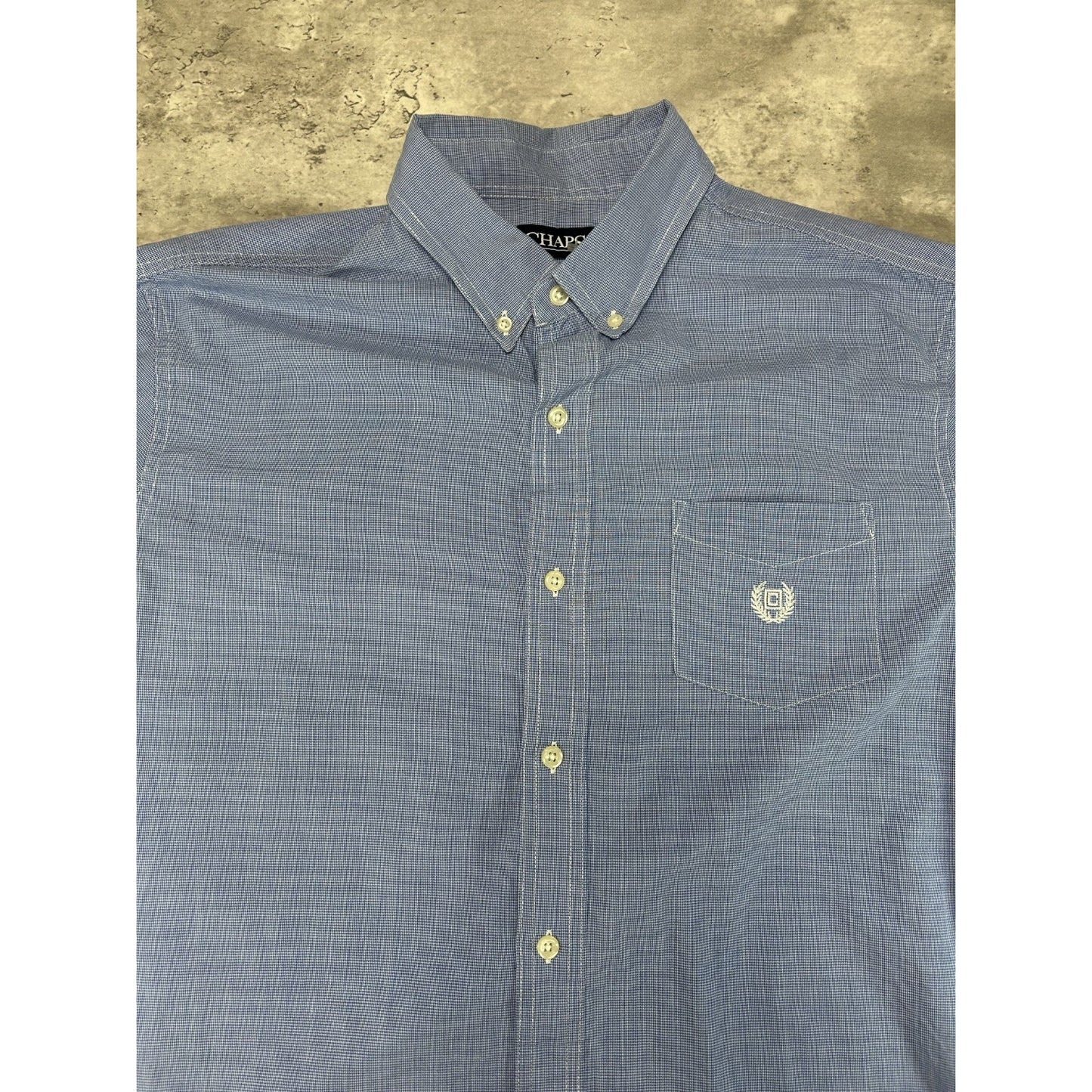 Vintage Chaps Ralph Lauren Short Sleeve Reworked Cropped Button Up Shirt Sz XL