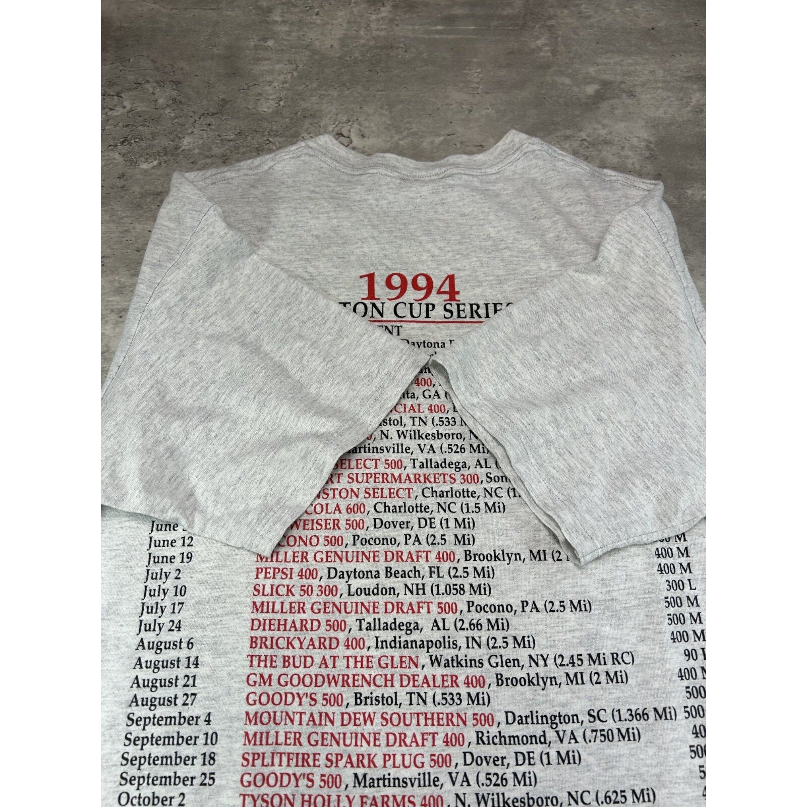 Vintage 1994 Rusty Wallace #2 Nascar Winston Cup Schedule T-Shirt Size Large
