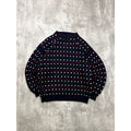 Vintage 90s Geometric Pattern Print Pullover Ribbed Knit Sweater Size Large