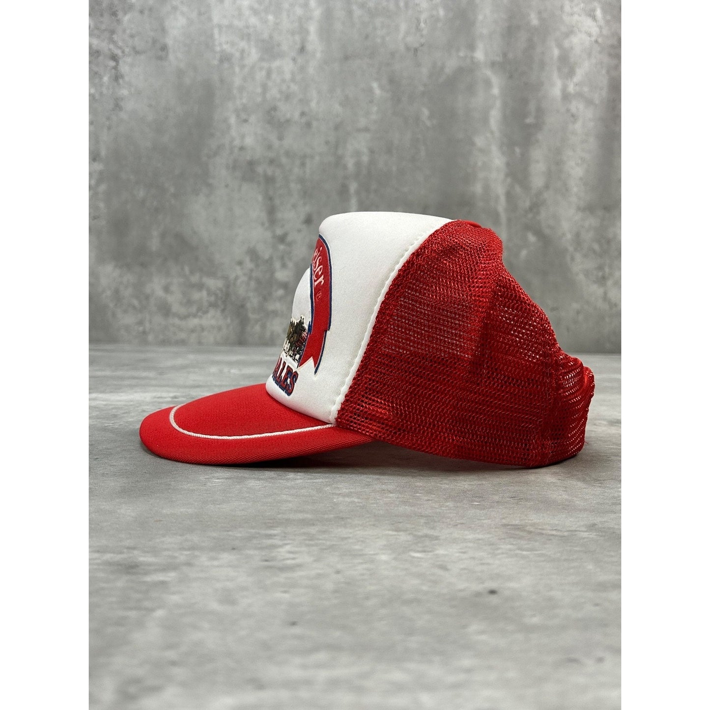 Vintage 80s Budwieser Clydesdales Beer Promo Graphic Trucker Snapback Hat OSFA