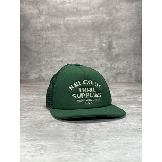 Vintage 90s Rei & Co Trail Supplies Embroidered Spellout Snapback Hat OSFA