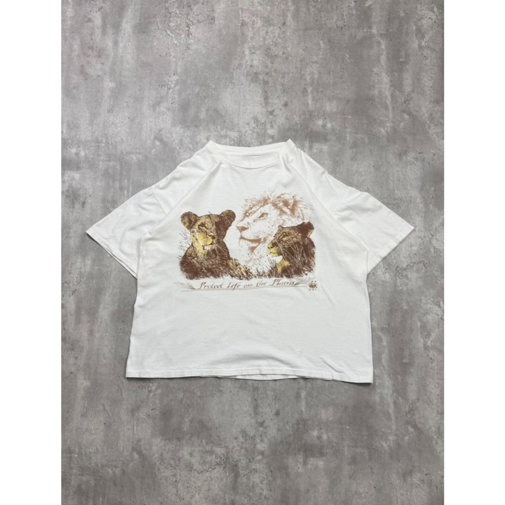 Vintage 90s WWF Protect Life On The Plains Nature Graphic T-Shirt Size XL