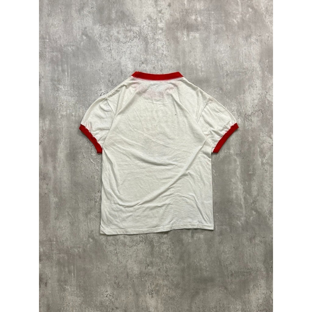 Vintage 1983 Houston Gamblers USFL Football Graphic Ringer T-Shirt Size Large