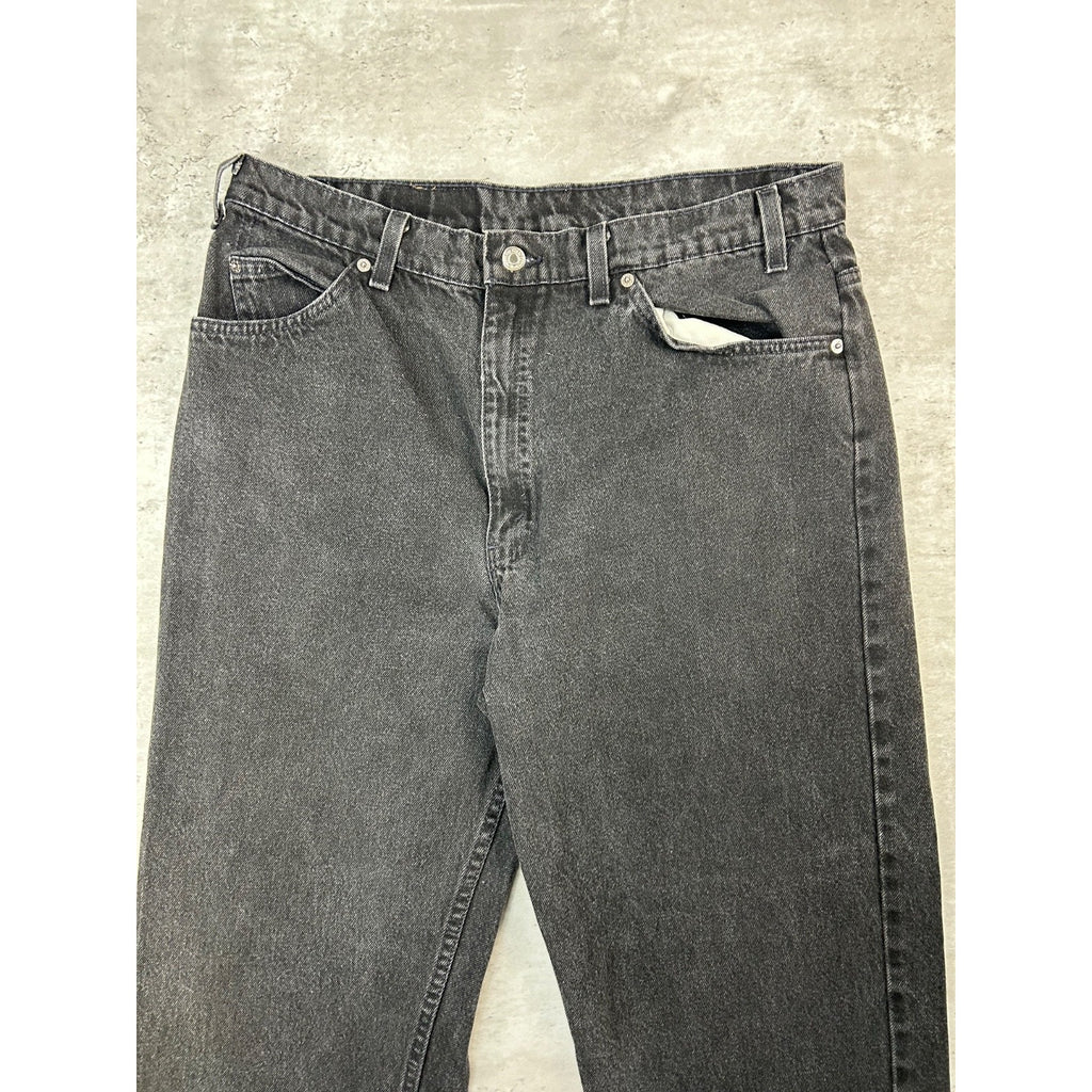 Vintage 90s Levis 553 White Tab Black Denim Pants Size 35