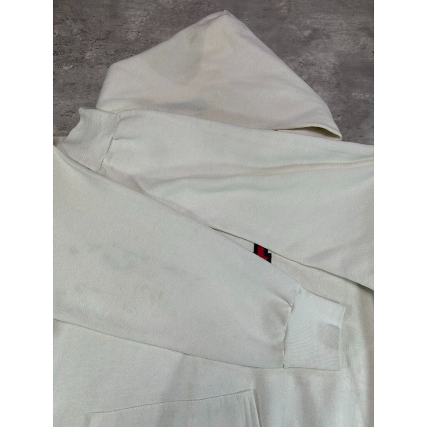 Vintage 80s Champion MIT Graphic Spellout Hooded Sweatshirt Size Large