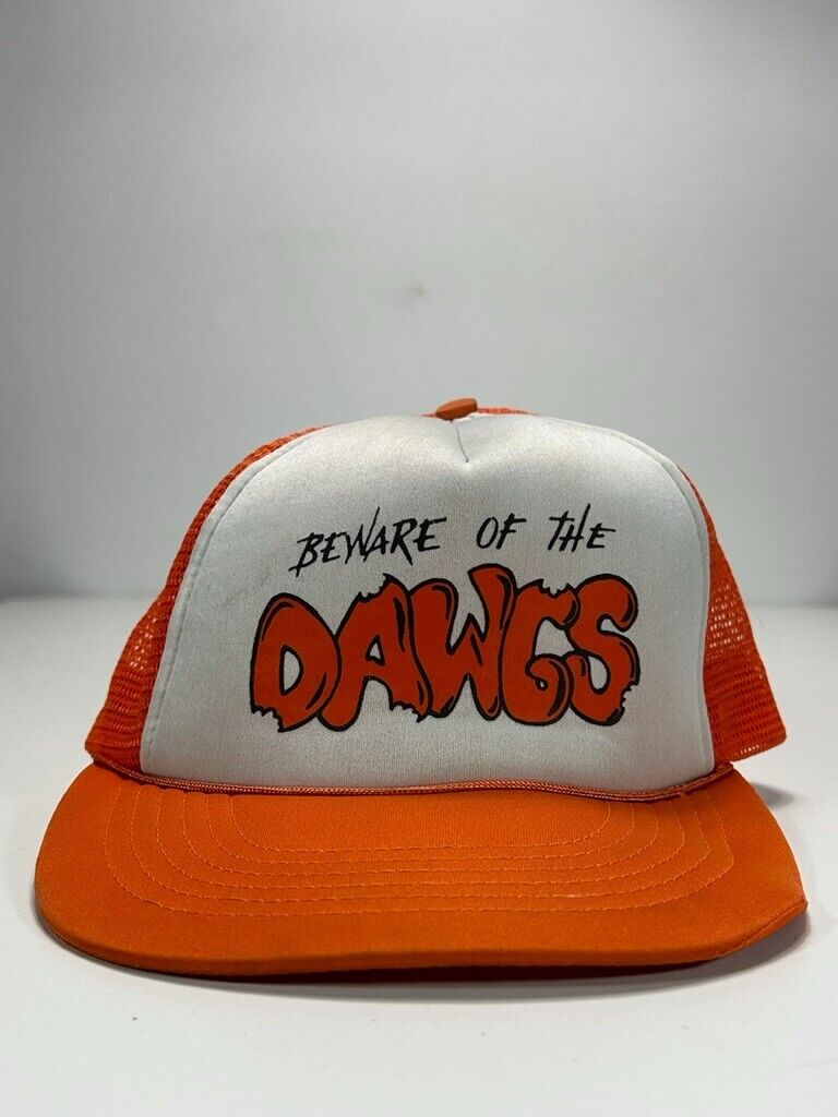 VTG 80s/90s Cleveland Browns NFL Beware Of The Dawgs Trucker Snapback Hat OSFA