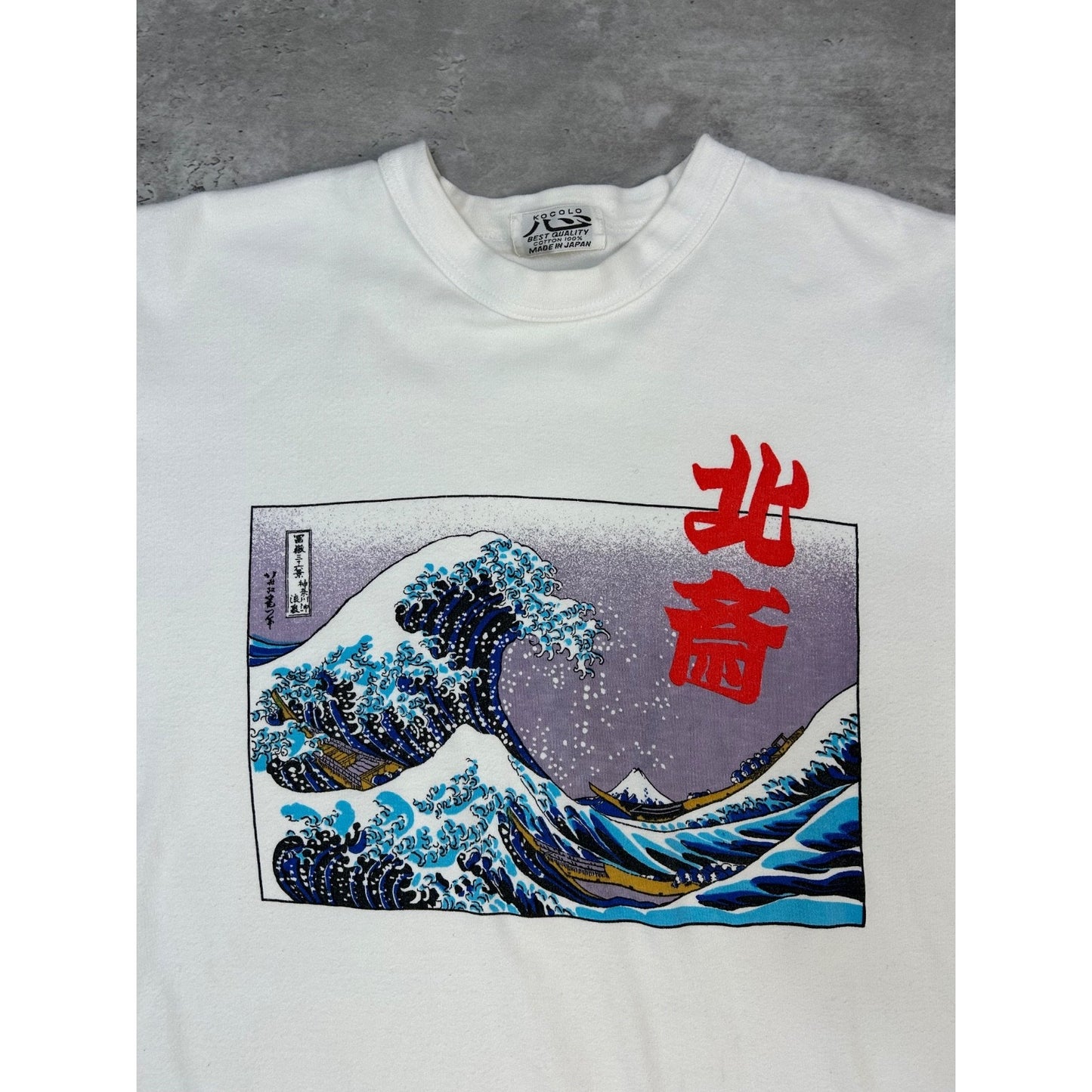 Vintage Kocolo The Great Wave of Kanagawa Graphic T-Shirt Size Large White