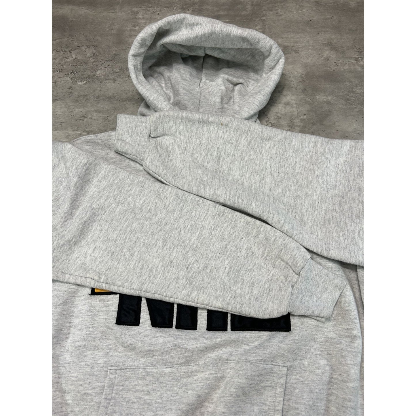 Vintage 90s Boston Bruins NHL Embroidered Logo Hooded Sweatshirt Size Medium