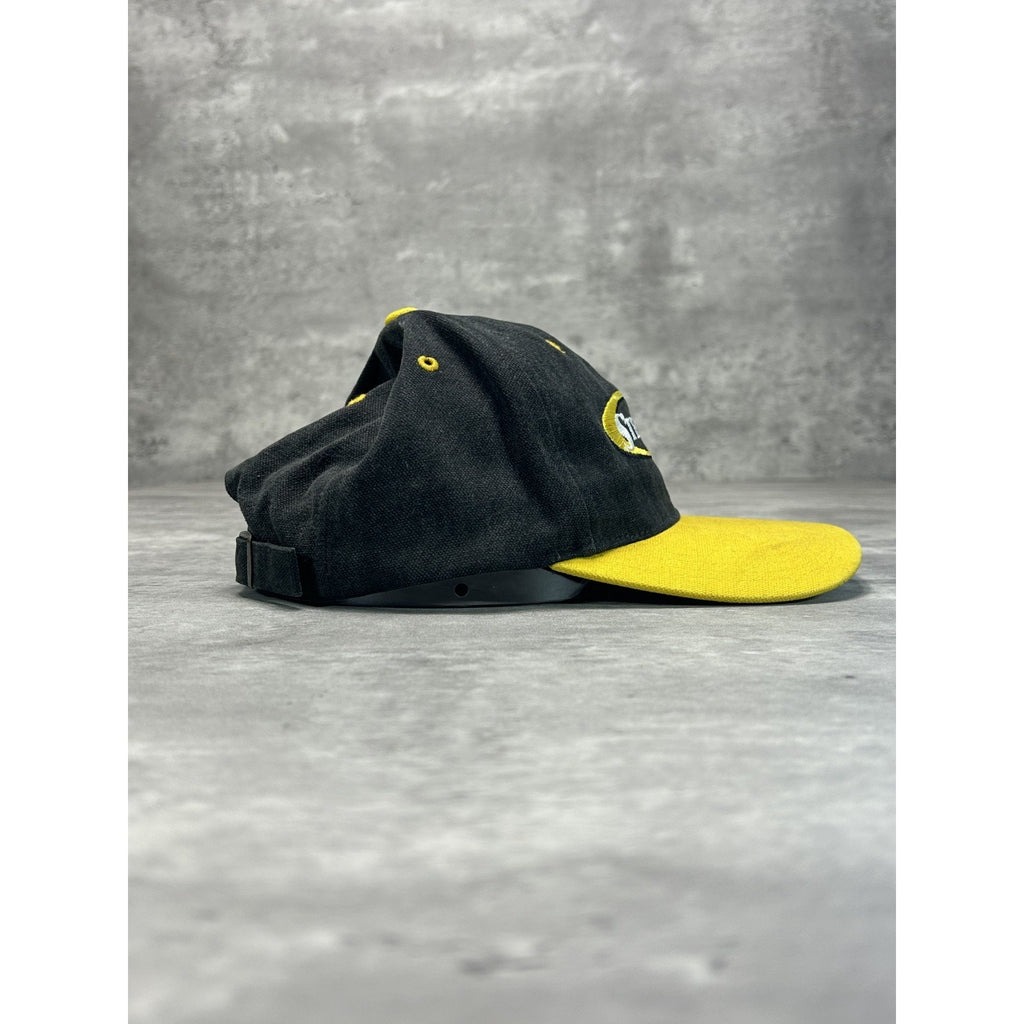 Vintage 90s Pittsburgh Steelers NFL Embroidered Spellout Strapback Hat OSFA