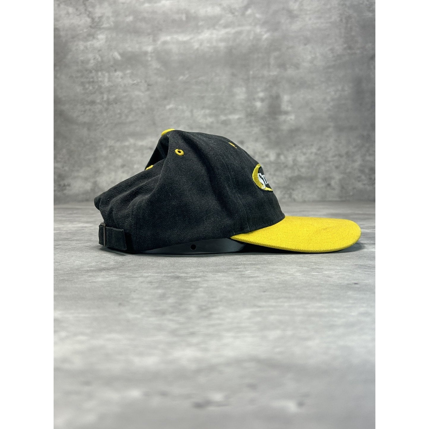 Vintage 90s Pittsburgh Steelers NFL Embroidered Spellout Strapback Hat OSFA