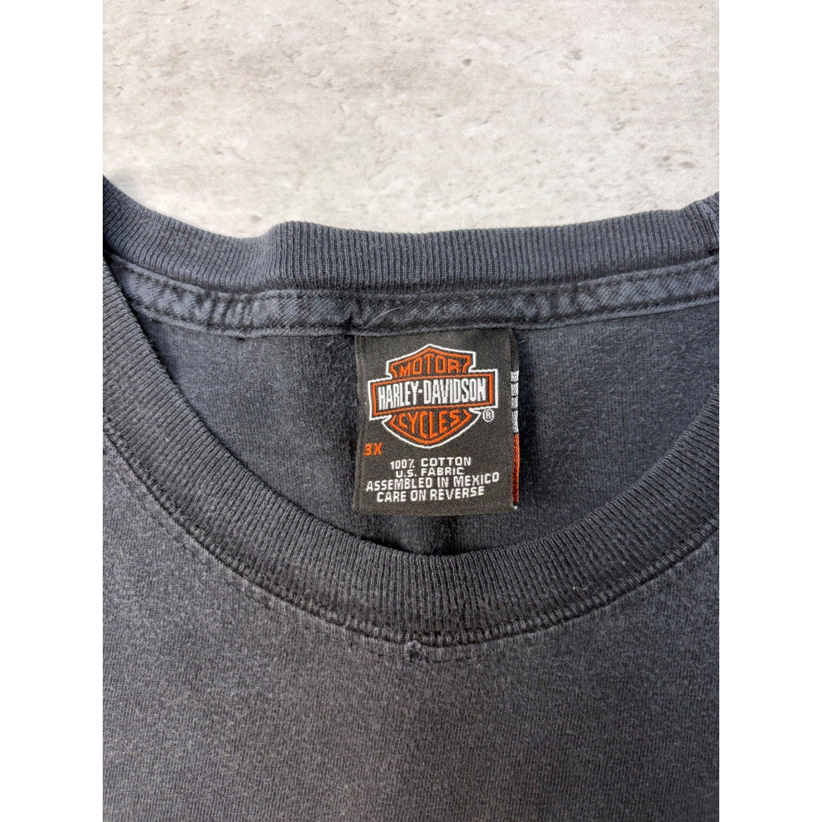 Vintage Harley Davidson Classic Logo Wing Graphic Black T-Shirt Size 3XL