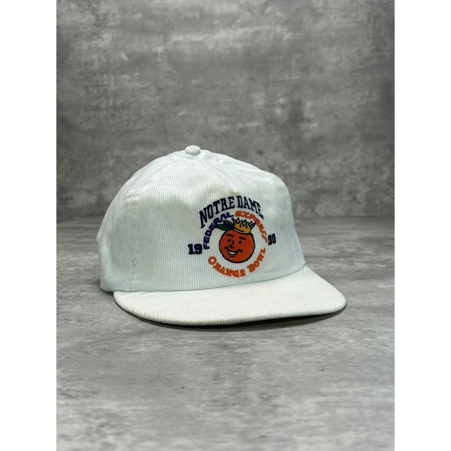 Vintage 1990 Notre Dame Fighting Irish NCAA Orange Bowl Snapback Hat OSFA