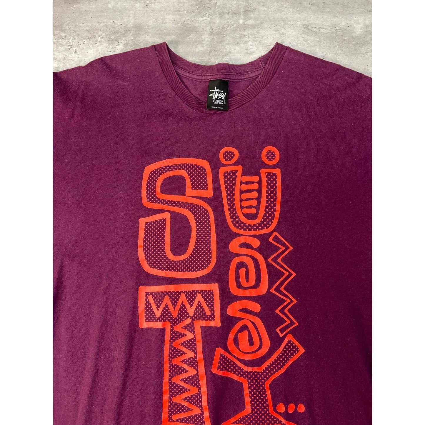 Vintage Stussy Cartoon Spellout Graphic T-Shirt Size XL