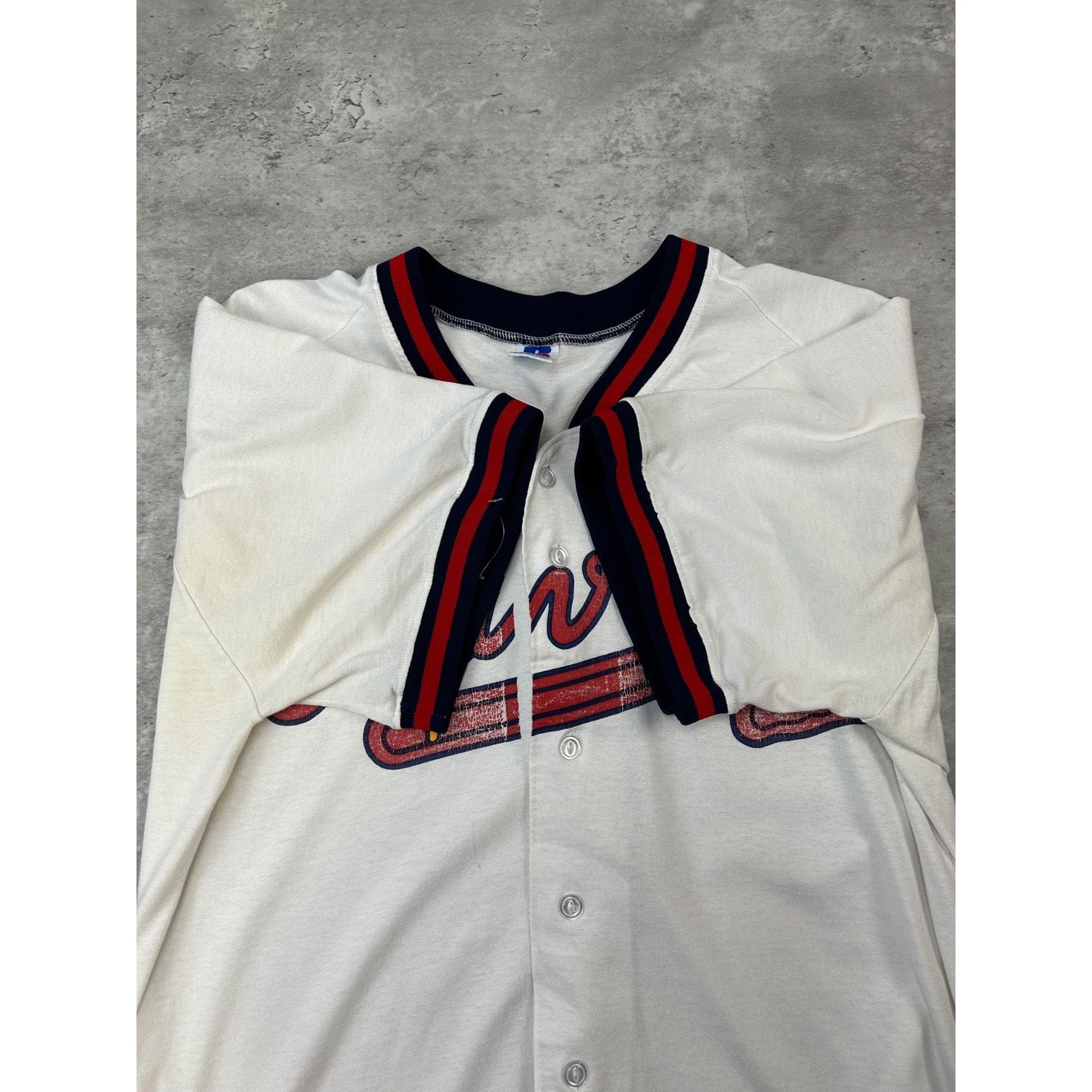 Vintage 90s Atlanta Braves MLB Russell Athletic Baseball Jersey Size XL
