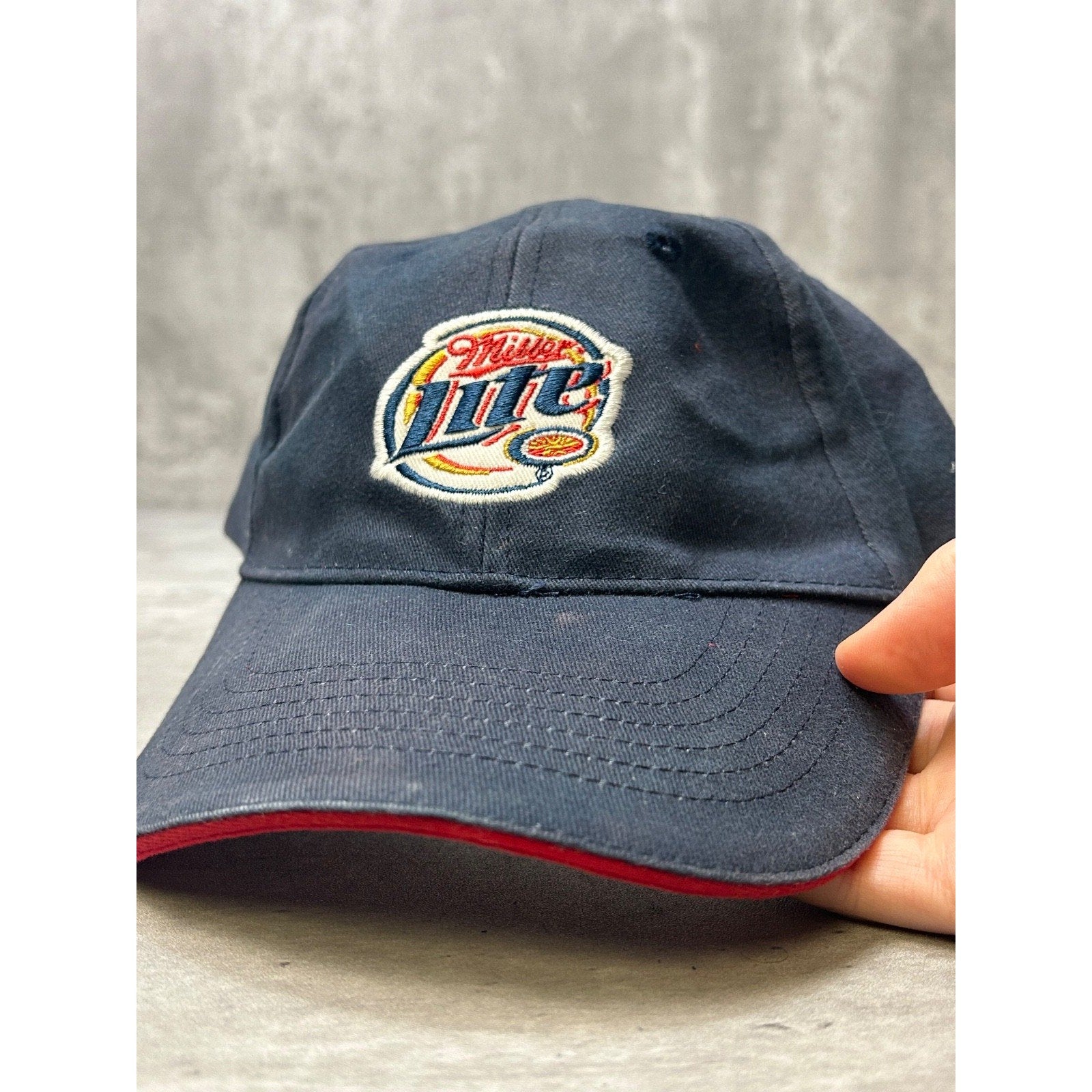 Vintage Miller Lite Embroidered Logo Beer Promo Strapback Hat OSFA