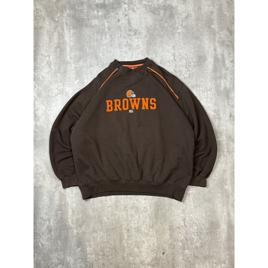 Vintage Cleveland Browns NFL Embroidered Spellout Football Sweatshirt Size XL