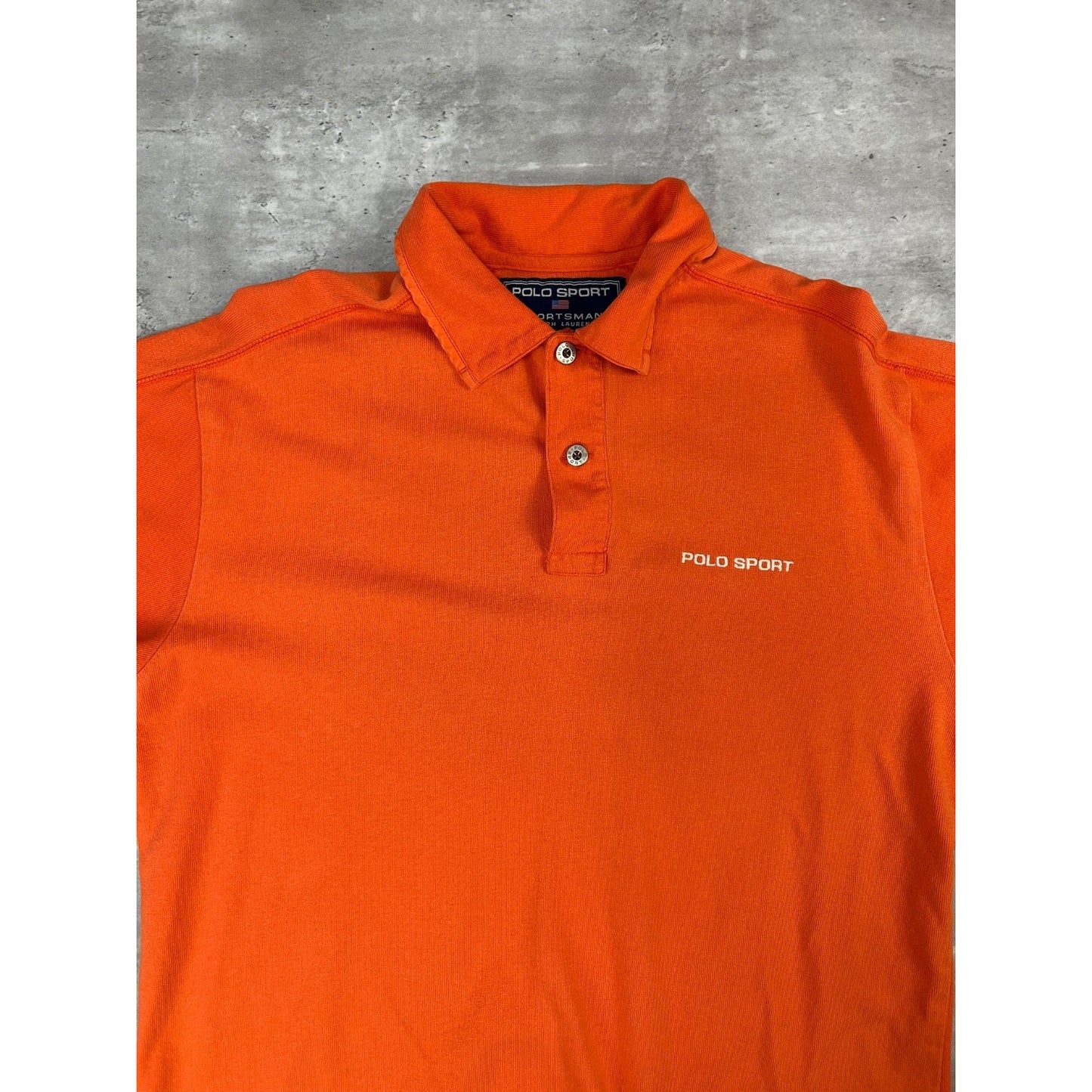 Vintage Polo Sport Spellout Graphic Long Sleeve Rugby Button Up Shirt Sz Medium