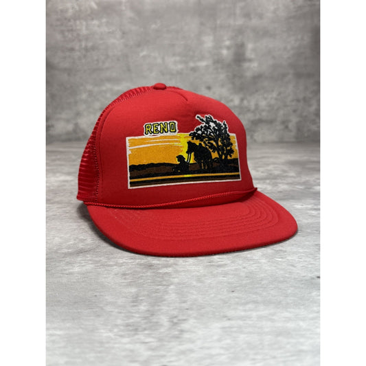Vintage 80s/90s Reno Sunset Graphic Destination Trucker Snapback Hat OSFA
