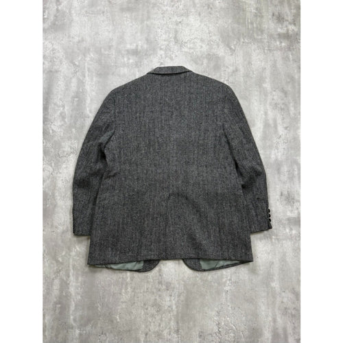 Vintage 1980s/90s Harris Tweed Gray Herringbone Sport Jacket Size XL