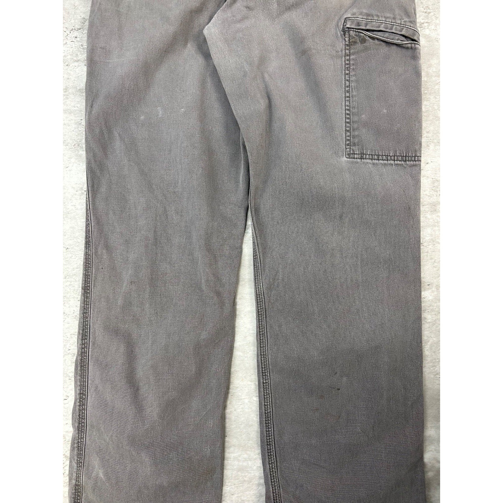 Carhartt Relaxed Fit Canvas Workwear Gray Five Pocket Pants Size 34