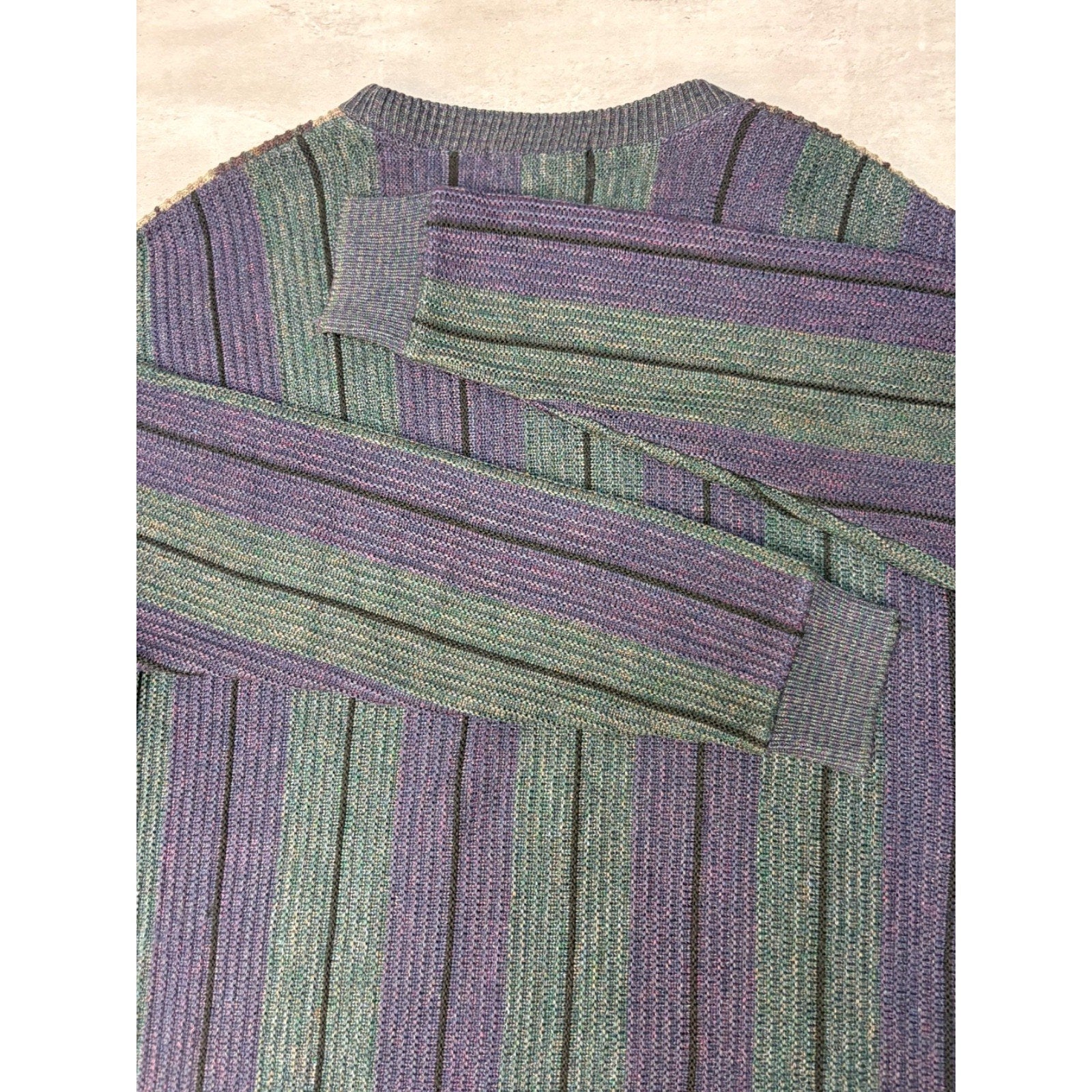Vintage 90s Abstract Striped Pullover Knit Sweater Size Large