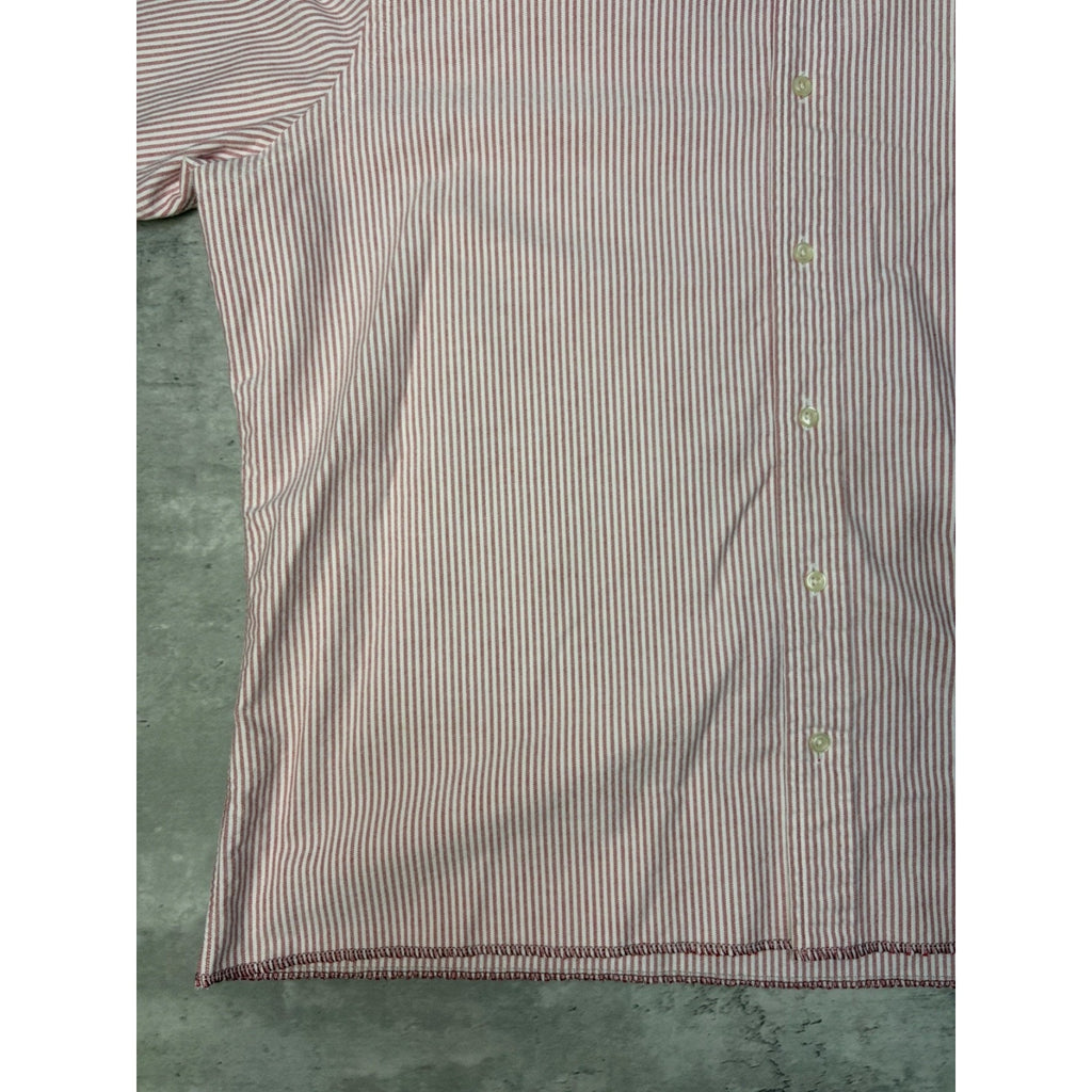 Vintage Polo Ralph Lauren Embroidered Pony Striped Cropped Button Up Shirt Sz XL