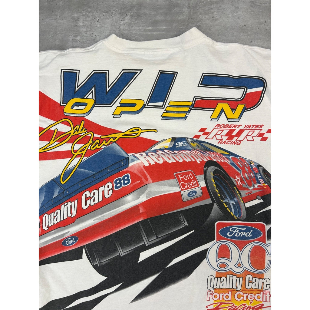 Vintage Dale Jarrett #88 Nascar All Over Print Graphic T-Shirt Size 2XL