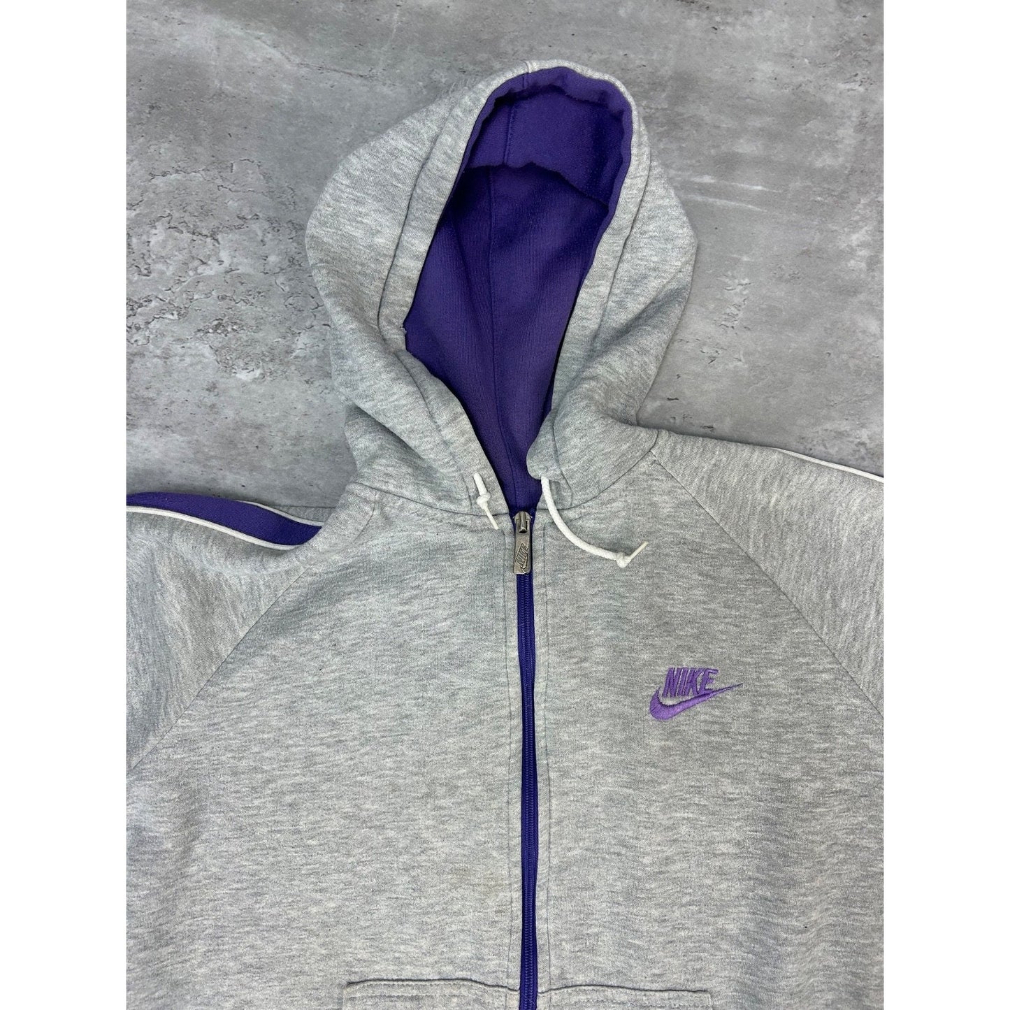 Vintage 80s/90s Nike Embroidered Mini Swoosh Tracksuit Hooded Sweatshirt Large