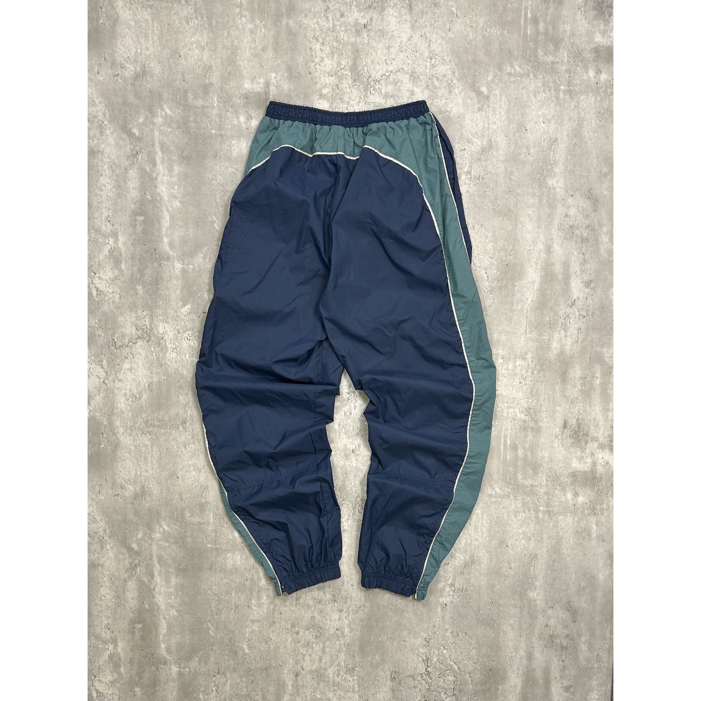 Vintage 2000s YOUTH Nike Embroidered Swoosh Two Tone Nylon Track Pants Sz Large