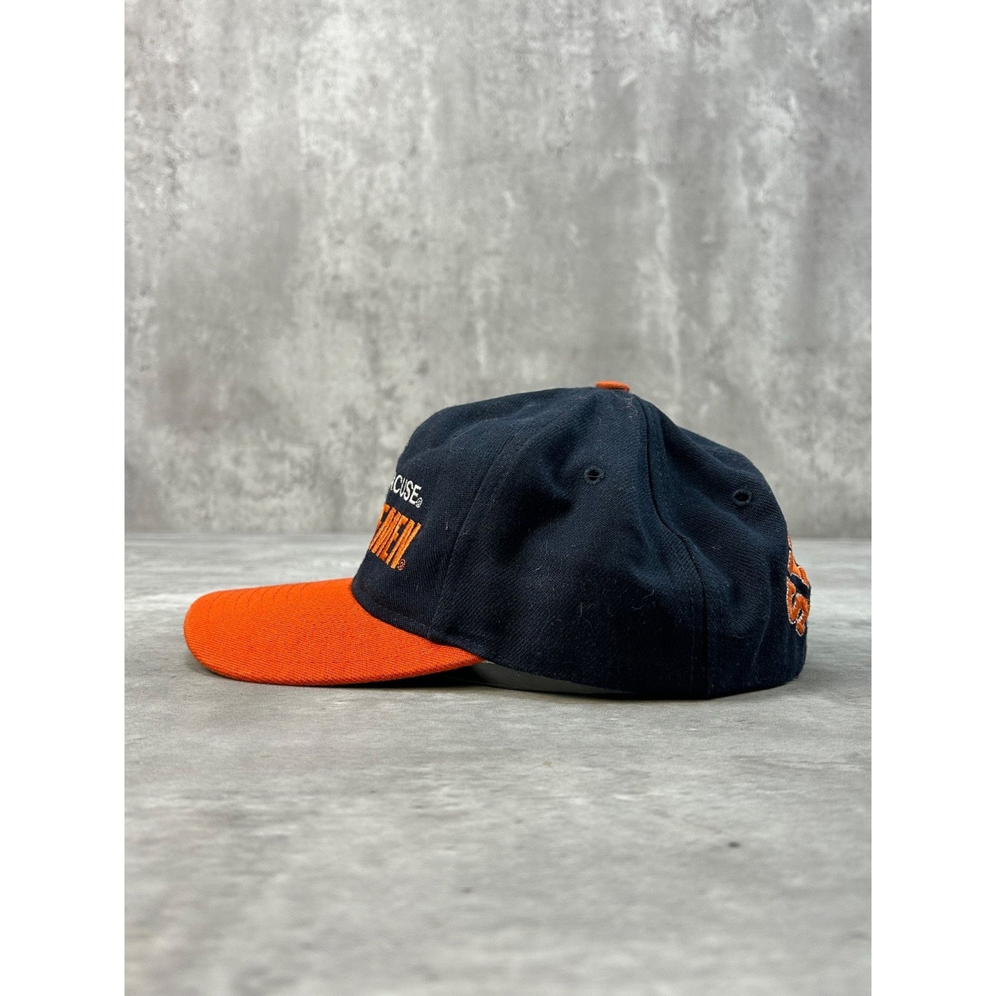 Vintage 90s Syracuse Orangemen NCAA Embroidered Spellout Snapback Hat OSFA