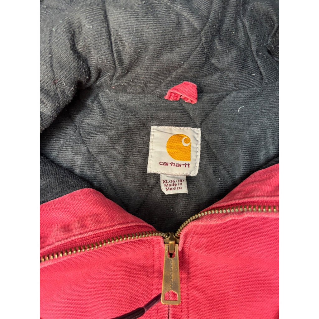 Vintage Womens Carhartt Canvas Insulated Hooded Active Jacket Size XL