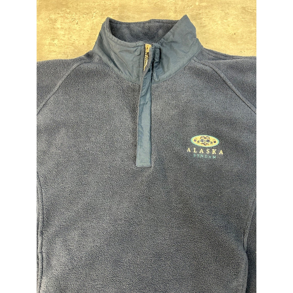 Vintage Alaska Embroidered 1/4 Zip Fleece Destination Sweatshirt Size Small
