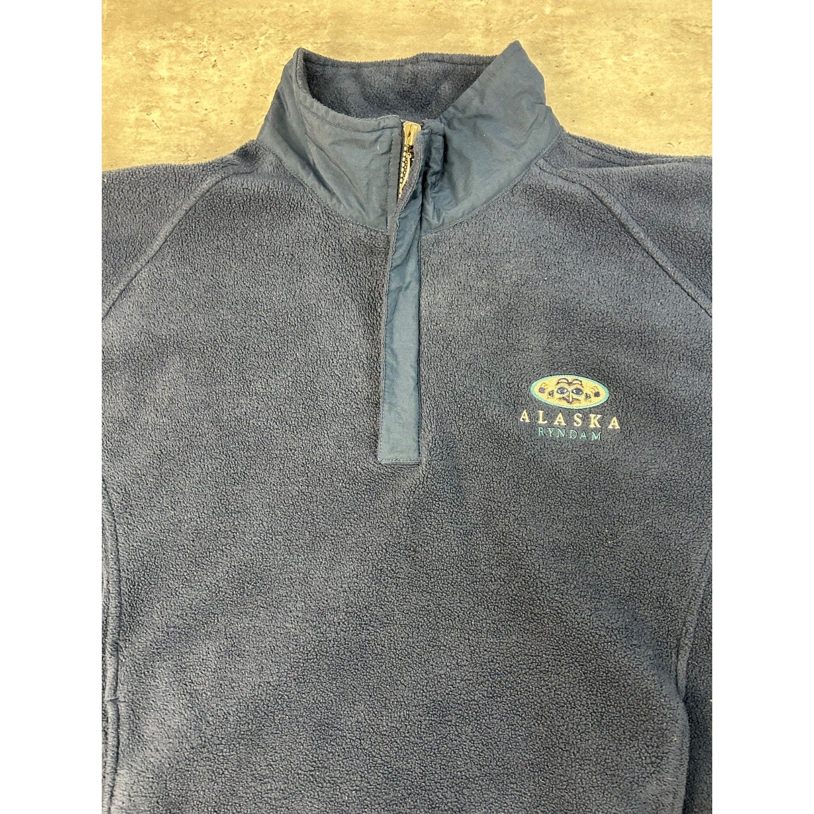 Vintage Alaska Embroidered 1/4 Zip Fleece Destination Sweatshirt Size Small
