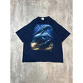 Vintage 90s Dolphin Ocean Animal Nature Graphic T-Shirt Size 2XL Blue