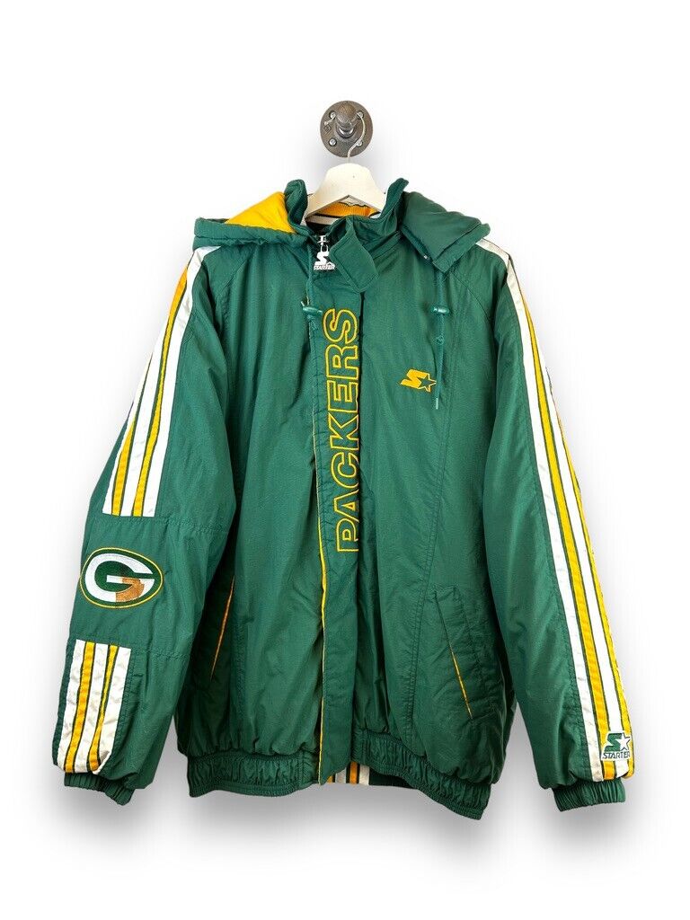 Vintage 90s Green Bay Packers Insulated Full Zip Starter NFL Jacket Size 2XL