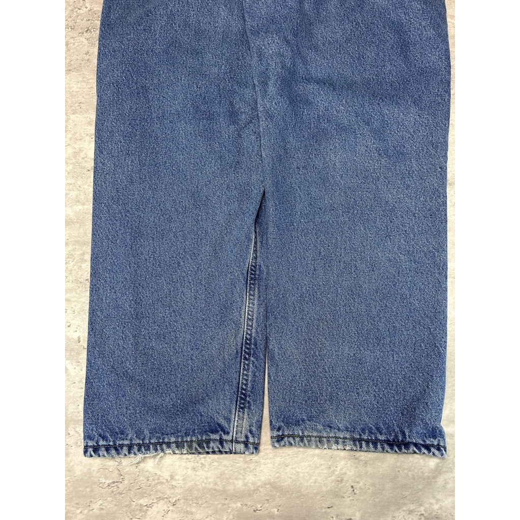 Vintage Carhartt Relaxed Fit Plaid Lined Medium Wash Workwear Denim Pants Sz 37W