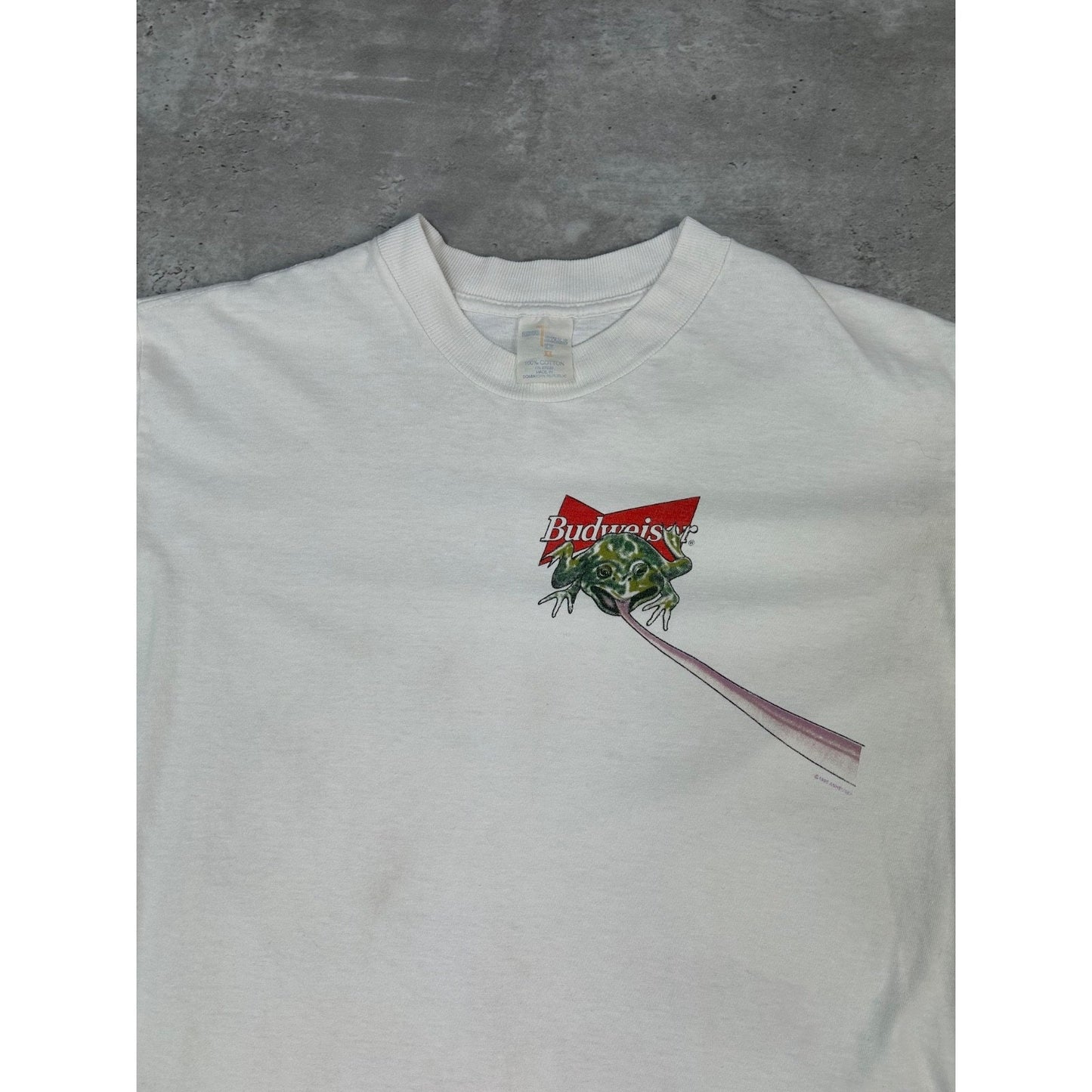 Vintage 1995 Budweiser Jump On A Bud Beer Promo Graphic T-Shirt Size XL